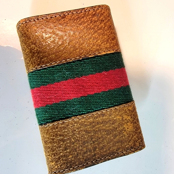 AUTHENTIC Gucci key/cardholder Sherry line in cognac leather ghw - Picture 7 of 10